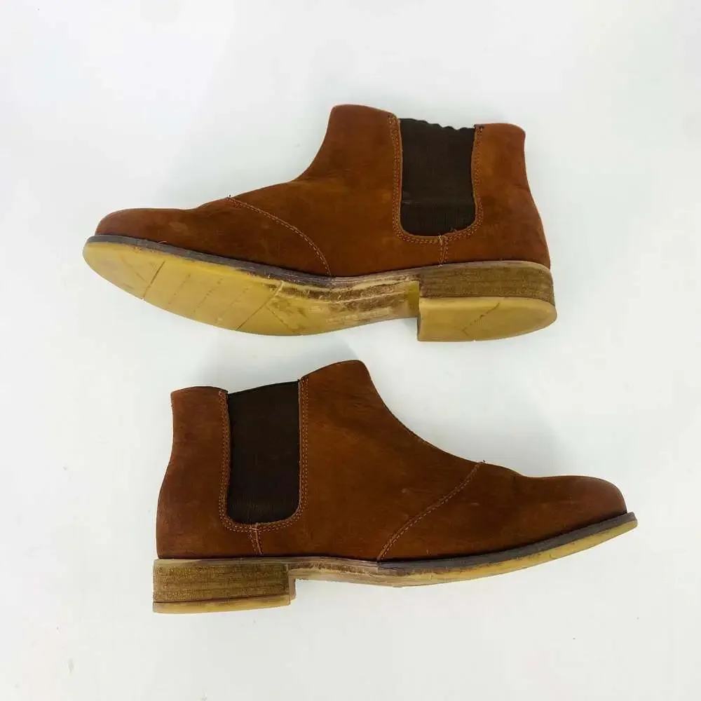 Josef Seibel Brown Leather Ankle Boots Women's 40 Comfort Pull On Chelsea 9-9.5